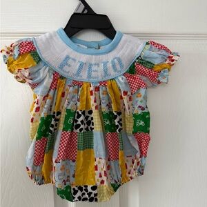 Colorful Patchwork Baby Romper